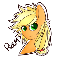 Size: 1000x1000 | Tagged: safe, artist:psalmie, applejack, g4, female, portrait, solo