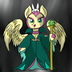 Size: 2000x2000 | Tagged: safe, artist:fluttershy-wins, angel bunny, fluttershy, g4, female, high res, maleficent, solo