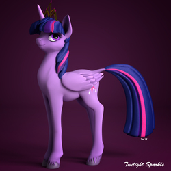 Size: 1080x1080 | Tagged: safe, artist:lightningflame, twilight sparkle, alicorn, pony, g4, 3d, blender, female, mare, solo, twilight sparkle (alicorn), unshorn fetlocks