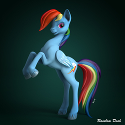 Size: 1080x1080 | Tagged: safe, artist:lightningflame, rainbow dash, g4, 3d, blender, female, hooves, rearing, solo, unshorn fetlocks