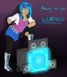 Size: 1300x1500 | Tagged: safe, artist:myra-avalon, dj pon-3, vinyl scratch, human, g4, bass cannon, converse, female, headphones, humanized, piercing, shoes, solo