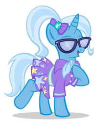 Size: 627x800 | Tagged: safe, artist:pixelkitties, trixie, pony, unicorn, g4, adorkable, alternate hairstyle, clothes, cute, dork, female, glasses, mare, simple background, solo, swag, transparent background, vector