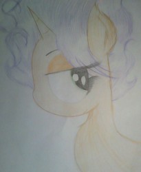 Size: 720x878 | Tagged: safe, artist:macroscopicponies, oc, oc only, oc:pumpkin spice, bedroom eyes, solo, traditional art