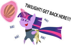 Size: 1744x1105 | Tagged: safe, artist:zacatron94, twilight sparkle, alicorn, pony, g4, clothes, female, happy, laughing, magic, mare, melon, mischief, pointy ponies, simple background, smiling, solo, transparent background, twilight sparkle (alicorn), watermelon