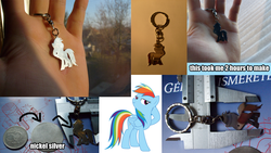 Size: 1920x1080 | Tagged: safe, artist:anearbyanimal, rainbow dash, g4, 2012, coin, craft, keychain, vernier caliper