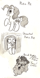 Size: 516x1000 | Tagged: safe, artist:mickeymonster, pinkie pie, g4, beard, monochrome, pinkamena diane pie, pirate, traditional art