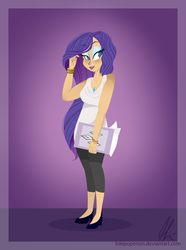 Size: 3301x4432 | Tagged: dead source, safe, artist:lolepopenon, rarity, human, g4, female, humanized, solo