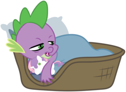 Size: 1664x1216 | Tagged: safe, artist:star-burn, artist:surifox1, artist:tehcrashxor, spike, sweetie belle, dragon, g4, bed, crush plush, female, implied shipping, implied spikebelle, implied straight, male, plushie, ship:spikebelle, shipping, simple background, straight, sweetie belle plushie, transparent background, vector, wingless spike