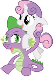 Size: 8345x12000 | Tagged: safe, artist:fiftyniner, artist:tetrapony, spike, sweetie belle, g4, absurd resolution, female, male, ship:spikebelle, shipping, straight