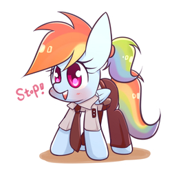 Size: 1200x1200 | Tagged: safe, artist:joycall6, rainbow dash, g4, blushing, clothes, cute, dashabetes, female, glare, open mouth, police, ponytail, smiling, solo, uniform