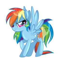 Size: 1000x1000 | Tagged: safe, artist:moonichi, rainbow dash, pegasus, pony, g4, female, solo