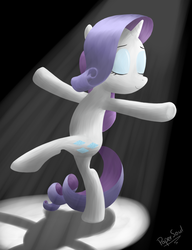 Size: 2049x2674 | Tagged: safe, artist:filpapersoul, rarity, pony, g4, bipedal, dancing, female, high res, solo, spotlight