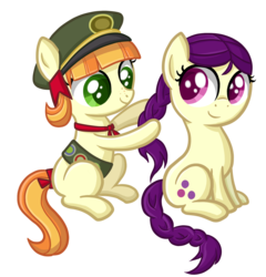 Size: 1656x1728 | Tagged: safe, artist:thecheeseburger, boysenberry, tag-a-long, earth pony, pony, g4, braiding, cute, duo