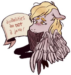 Size: 1280x1353 | Tagged: safe, artist:artemis, derpy hooves, pegasus, pony, g4, derpygate, female, feminist ponies, mare, mouthpiece, old banner, positive ponies, social justice, social justice warrior, solo, subversive kawaii, tumblr