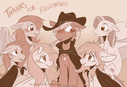 Size: 1008x691 | Tagged: safe, artist:the-chibster, applejack, fluttershy, vampire, g4, ask-hunterjack, blushing, flutterbat, hunterjack, monochrome, tumblr