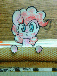 Size: 600x800 | Tagged: safe, artist:danadyu, pinkie pie, g4, animated, cute, diapinkes, female, jumped-out-pinkieanswers, paper child, solo