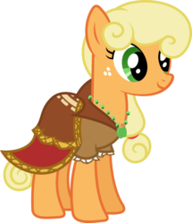 Size: 1024x1190 | Tagged: safe, artist:hourglass-vectors, applejack, earth pony, pony, journey of the spark, g4, alternate hairstyle, clothes, female, inkscape, mare, ponyscape, simple background, solo, transparent background, vector