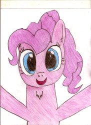 Size: 1700x2338 | Tagged: safe, artist:xgexya, pinkie pie, g4, female, smiling, solo, traditional art