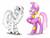 Size: 2112x1610 | Tagged: safe, artist:philo5, cheerilee, zecora, earth pony, pony, zebra, g4, accessory swap, alternate hairstyle, mane swap, traditional art