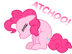 Size: 2048x1536 | Tagged: safe, artist:proponypal, pinkie pie, g4, female, mucus, sitting, sneezing, sneezing fetish, snot, solo, spray