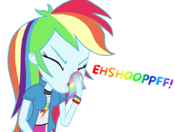 Size: 2048x1536 | Tagged: safe, artist:proponypal, rainbow dash, equestria girls, g4, female, handkerchief, nose blowing, sneezing, sneezing fetish, solo, tissue