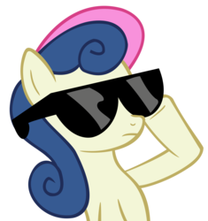 Size: 3014x3206 | Tagged: safe, artist:iamthegreatlyra, bon bon, sweetie drops, g4, female, high res, hilarious in hindsight, simple background, solo, sunglasses, transparent background, vector