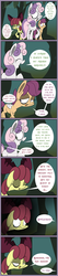 Size: 600x2811 | Tagged: safe, artist:slitherpon, apple bloom, scootaloo, sweetie belle, earth pony, pegasus, pony, unicorn, moody mark crusaders, g4, alternate universe, bandage, comic, cutie mark crusaders, female, filly, foal, sweetiedumb