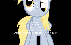 Size: 1400x900 | Tagged: safe, artist:ralek, artist:woodyramesses17, derpy hooves, g4, black background, cutie mark, double rainboom puppet, female, keep calm, keep calm and carry on, looking at you, looking away, meme, simple background, solo, text, vector, wallpaper