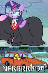 Size: 1110x1671 | Tagged: safe, edit, edited screencap, screencap, princess cadance, twilight sparkle, alicorn, pony, g4, female, glasses, harry potter, harry potter (series), homer simpson, male, mare, nerd, the simpsons, twilight sparkle (alicorn)