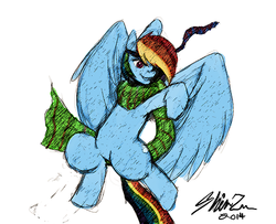 Size: 500x406 | Tagged: safe, artist:shinzm, rainbow dash, g4, crossover, female, jojo pose, jojo's bizarre adventure, joseph joestar, pose, solo