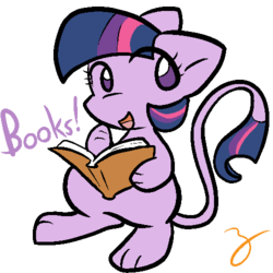 Size: 500x500 | Tagged: safe, artist:zutcha, twilight sparkle, mew, g4, book, crossover, female, one word, pokefied, pokémon, simple background, solo, species swap, transparent background