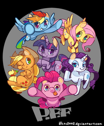 Size: 828x1000 | Tagged: safe, artist:ltc2002, applejack, fluttershy, pinkie pie, rainbow dash, rarity, twilight sparkle, g4, mane six, pixiv