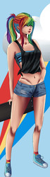 Size: 700x2450 | Tagged: safe, artist:dinogorawrrainbow, rainbow dash, human, g4, female, humanized, solo