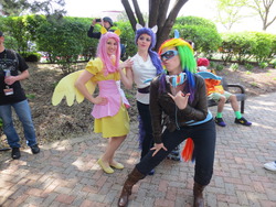 Size: 1280x960 | Tagged: safe, fluttershy, rainbow dash, rarity, human, g4, cosplay, irl, irl human, photo