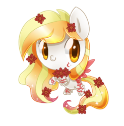 Size: 369x375 | Tagged: safe, artist:pegasisters82, oc, oc only, oc:feather blossom, solo