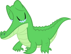 Size: 3506x2651 | Tagged: safe, artist:porygon2z, gummy, alligator, reptile, g4, crocodile tears, crying, high res, male, simple background, solo, transparent background, vector