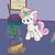 Size: 2400x2400 | Tagged: artist needed, source needed, safe, sweetie belle, pony, unicorn, g4, broom, female, glowing, glowing horn, high res, horn, magic, magic aura, solo, sweepy belle, sweetie belle's magic brings a great big smile, telekinesis