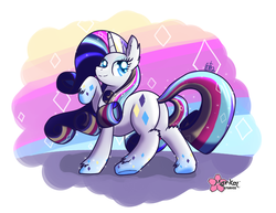 Size: 1000x773 | Tagged: safe, artist:clouddg, rarity, pony, unicorn, g4, twilight's kingdom, female, rainbow power, solo