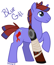 Size: 594x714 | Tagged: safe, artist:papercutpony, oc, oc only, oc:blue gill, solo