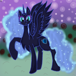 Size: 1024x1024 | Tagged: safe, artist:nektarynka2001, oc, oc only, oc:nyx, alicorn, pony, alicorn oc, solo