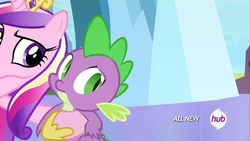 Size: 1920x1080 | Tagged: safe, screencap, princess cadance, spike, equestria games (episode), g4, hub logo