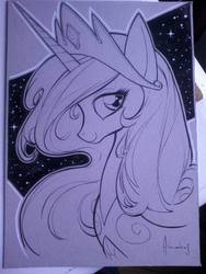 Size: 720x960 | Tagged: safe, artist:andres ponce, princess celestia, g4, female, sketch, solo