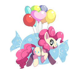 Size: 638x638 | Tagged: safe, artist:sharmie, pinkie pie, g4, balloon, female, solo, then watch her balloons lift her up to the sky