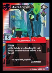 Size: 409x571 | Tagged: safe, enterplay, queen chrysalis, canterlot nights, g4, my little pony collectible card game, ccg