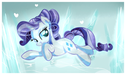 Size: 3249x1933 | Tagged: safe, artist:xwhitedreamsx, rarity, crystal pony, pony, unicorn, g4, alternate hairstyle, crystal rarity, crystallized, female, heart, looking at you, mare, solo