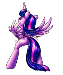 Size: 1508x1812 | Tagged: safe, artist:katputze, twilight sparkle, alicorn, pony, g4, bipedal, butt, dancing, female, mare, plot, solo, twerking, twilight sparkle (alicorn)