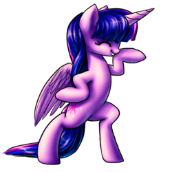 Size: 1508x1508 | Tagged: safe, artist:katputze, twilight sparkle, alicorn, pony, g4, bipedal, dancing, female, mare, solo, twilight sparkle (alicorn)