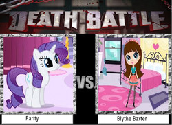 Size: 732x534 | Tagged: safe, artist:callumbrony, rarity, human, pony, unicorn, g4, blythe baxter, death battle, exploitable meme, female, littlest pet shop, mare, meme