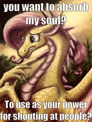 Size: 600x800 | Tagged: safe, artist:whitestar1802, edit, fluttershy, dragon, g4, dragonified, flutterdragon, image macro, meme, skyrim, species swap, the elder scrolls