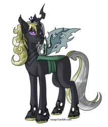 Size: 1000x1174 | Tagged: safe, artist:smilydon, oc, oc only, oc:queen vaspira, changeling, changeling queen, changeling queen oc, female, simple background, solo, transparent background, vector